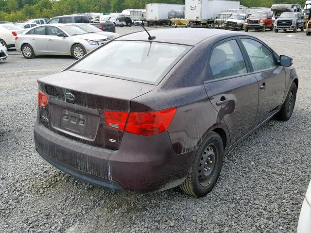 KNAFU4A23A5112816 - 2010 KIA FORTE EX PURPLE photo 4