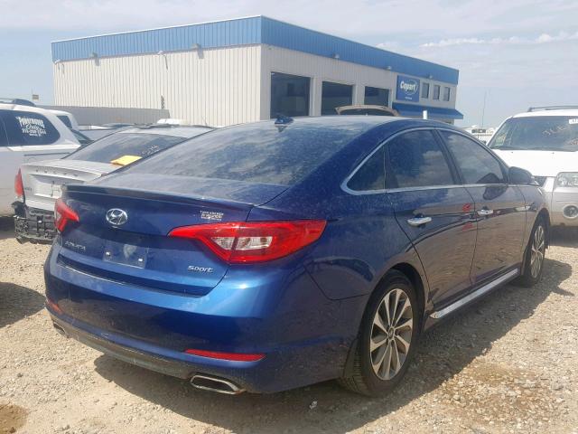 5NPE34AF7FH143370 - 2015 HYUNDAI SONATA SPO BLUE photo 4