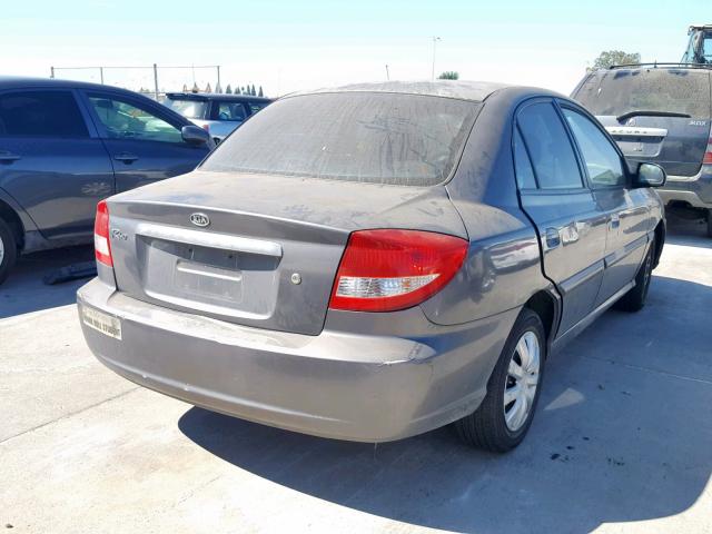 KNADC125956366841 - 2005 KIA RIO GRAY photo 4