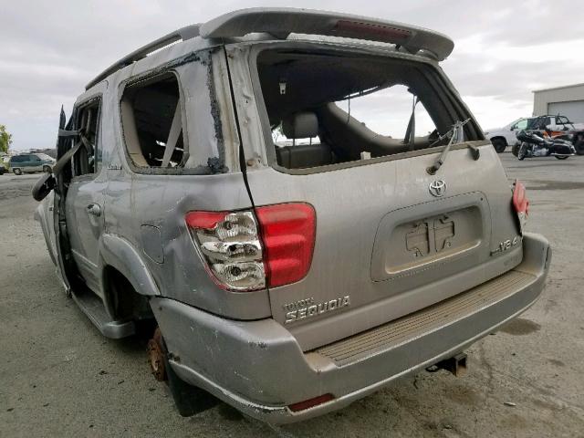 5TDBT48A02S098211 - 2002 TOYOTA SEQUOIA LI GRAY photo 3