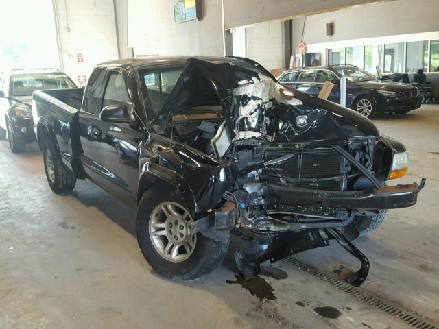 1D7HL12X03S159755 - 2003 DODGE DAKOTA SXT BLACK photo 1