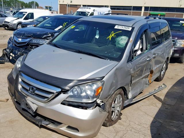 5FNRL38707B419396 - 2007 HONDA ODYSSEY EX SILVER photo 2