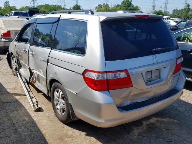 5FNRL38707B419396 - 2007 HONDA ODYSSEY EX SILVER photo 3