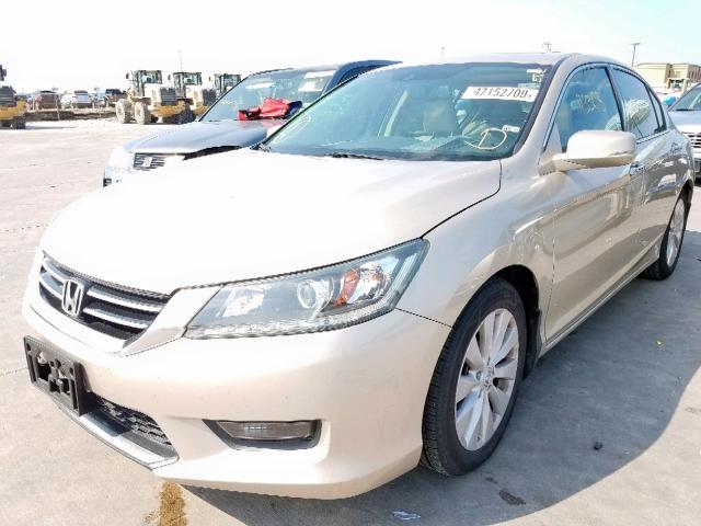 1HGCR3F89EA017464 - 2014 HONDA ACCORD EXL BEIGE photo 2