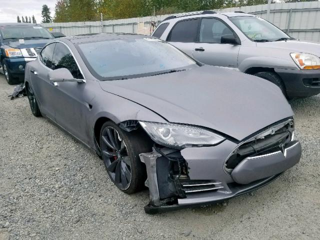 5YJSA1H12EFP51120 - 2014 TESLA MODEL S GRAY photo 1