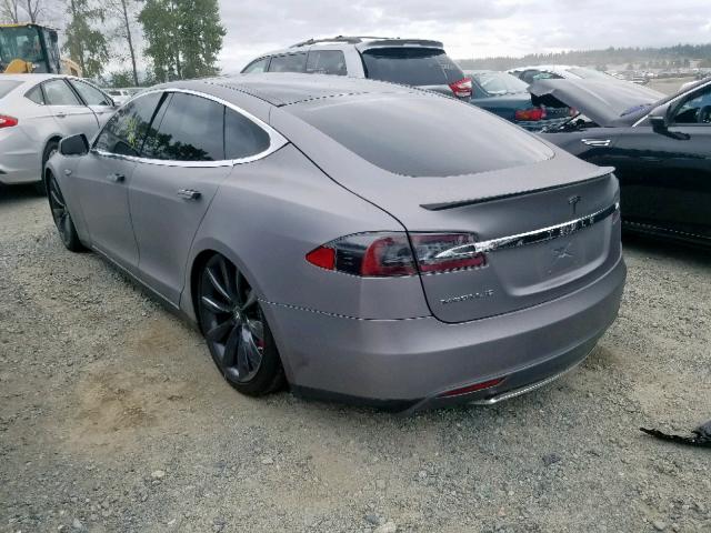 5YJSA1H12EFP51120 - 2014 TESLA MODEL S GRAY photo 3