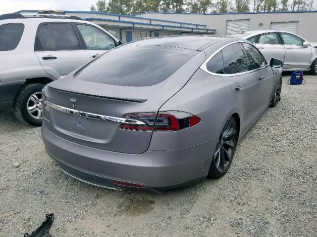 5YJSA1H12EFP51120 - 2014 TESLA MODEL S GRAY photo 4