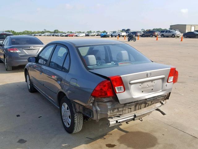 1HGES16365L026083 - 2005 HONDA CIVIC DX V GRAY photo 3