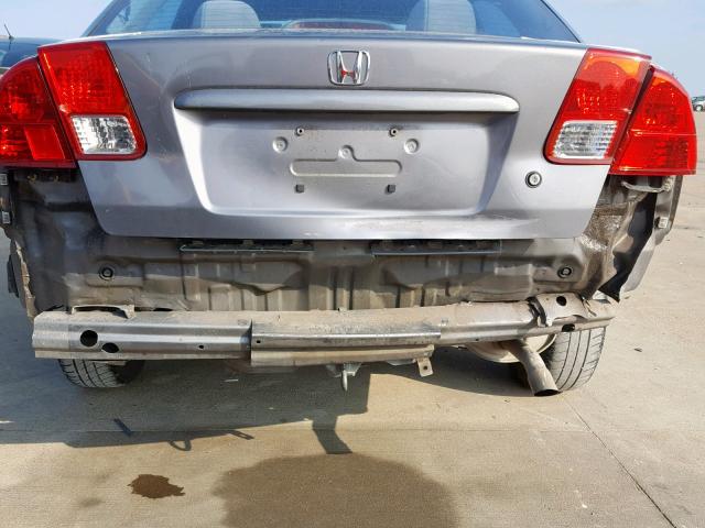 1HGES16365L026083 - 2005 HONDA CIVIC DX V GRAY photo 9