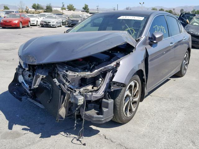 1HGCR2F87HA043981 - 2017 HONDA ACCORD EXL GRAY photo 2