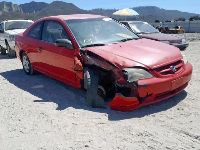 1HGEM21591L054639 - 2001 HONDA CIVIC LX RED photo 1