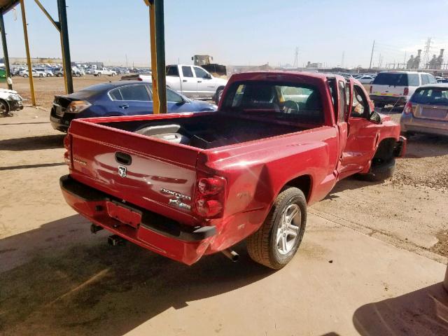 1D7RE3BK0BS695859 - 2011 DODGE DAKOTA SLT RED photo 4