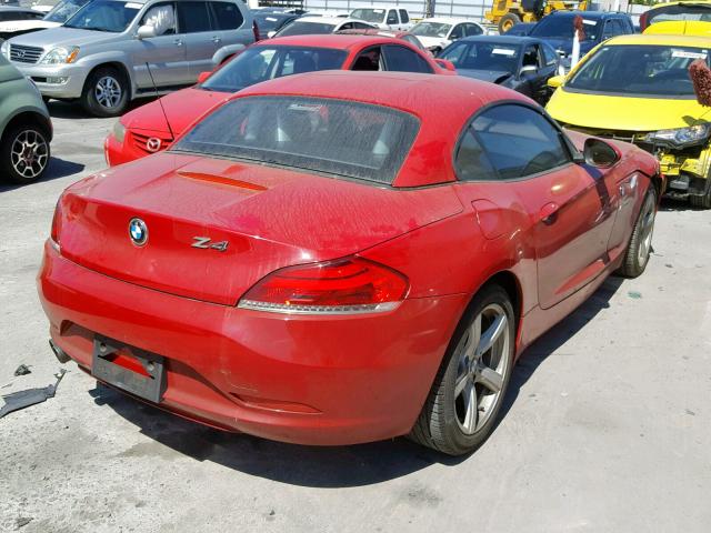 WBALM5C54BE378458 - 2011 BMW Z4 SDRIVE3 RED photo 4