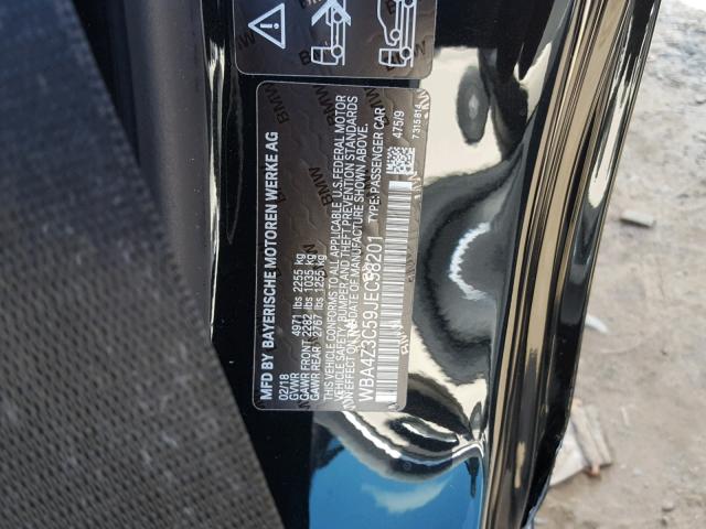 WBA4Z3C59JEC58201 - 2018 BMW 430XI BLACK photo 10