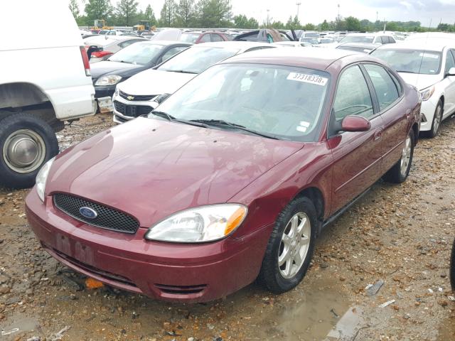 1FAFP56U85A294137 - 2005 FORD TAURUS SEL BURGUNDY photo 2