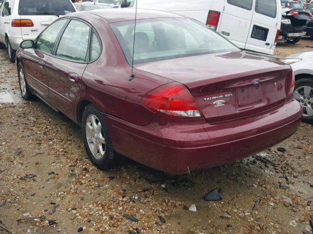 1FAFP56U85A294137 - 2005 FORD TAURUS SEL BURGUNDY photo 3