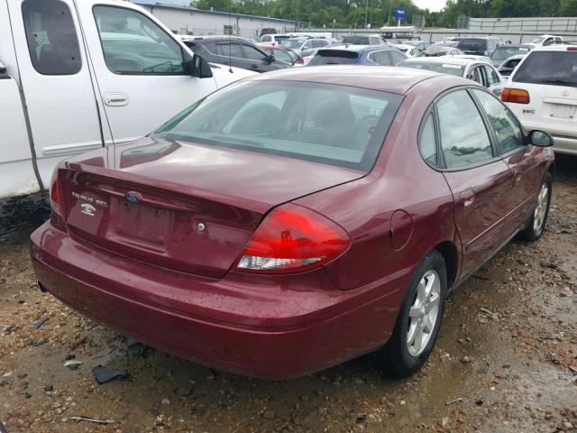 1FAFP56U85A294137 - 2005 FORD TAURUS SEL BURGUNDY photo 4