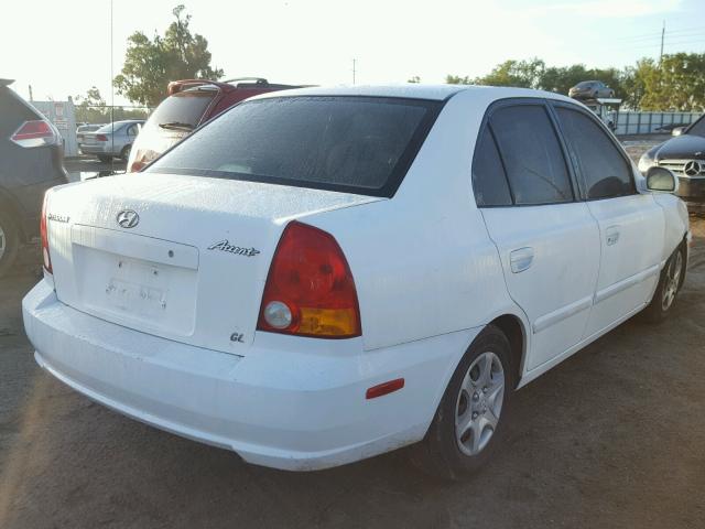 KMHCG45C33U450236 - 2003 HYUNDAI ACCENT GL WHITE photo 4