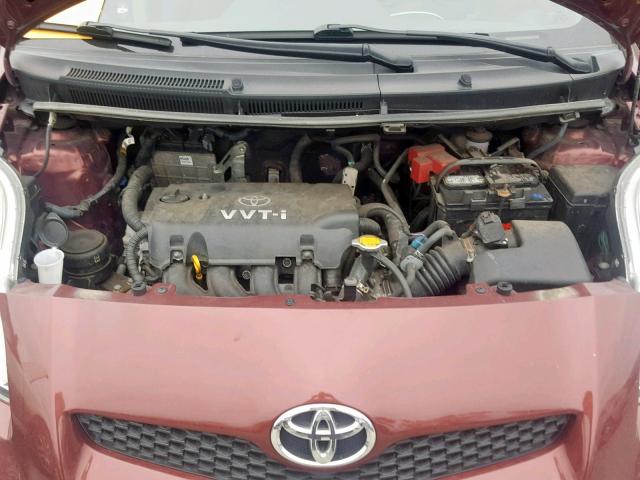 JTDKT903995222776 - 2009 TOYOTA YARIS RED photo 7