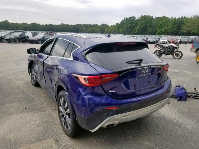 SJKCH5CR9HA035085 - 2017 INFINITI QX30 BASE BLUE photo 3