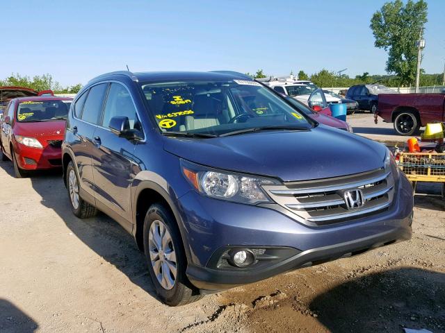 2HKRM4H71EH637056 - 2014 HONDA CR-V EXL BLUE photo 1