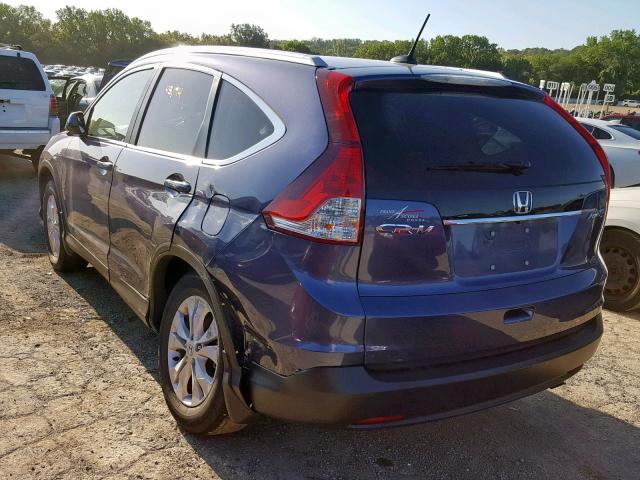 2HKRM4H71EH637056 - 2014 HONDA CR-V EXL BLUE photo 3