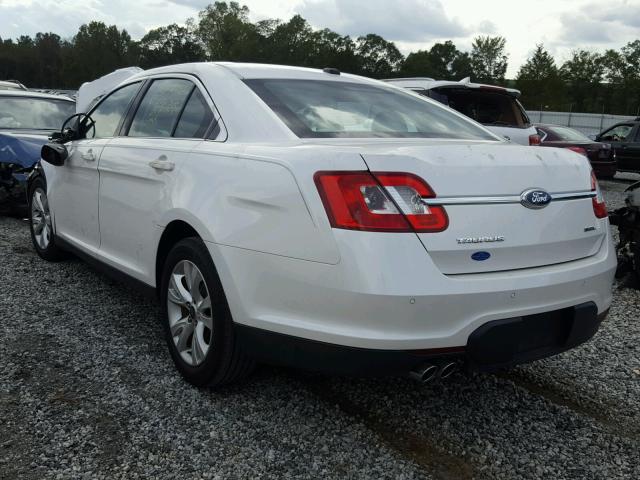 1FAHP2EW7CG137445 - 2012 FORD TAURUS SEL WHITE photo 3