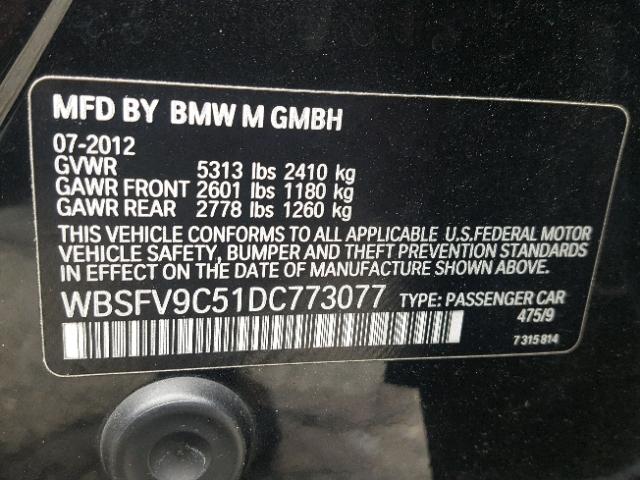 WBSFV9C51DC773077 - 2013 BMW M5 BLACK photo 10