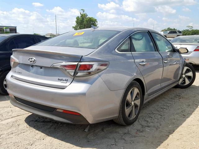 KMHE34L12GA010165 - 2016 HYUNDAI SONATA HYB GRAY photo 4