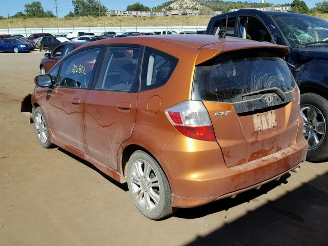 JHMGE8H45AS000926 - 2010 HONDA FIT SPORT ORANGE photo 3