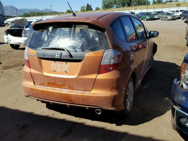 JHMGE8H45AS000926 - 2010 HONDA FIT SPORT ORANGE photo 4