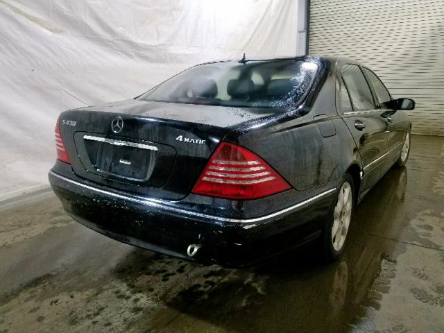 WDBNG83J54A423742 - 2004 MERCEDES-BENZ S 430 4MAT BLACK photo 4