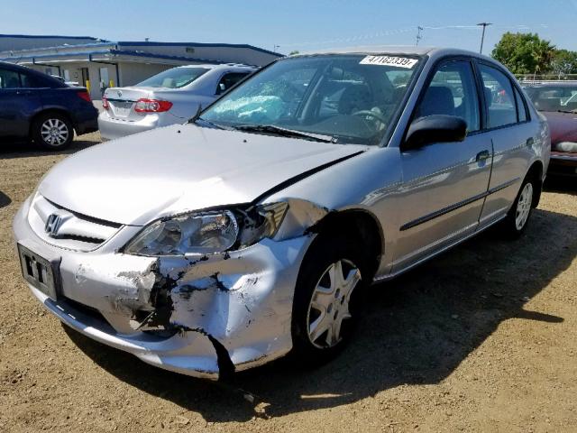 1HGES16394L008174 - 2004 HONDA CIVIC DX V SILVER photo 2