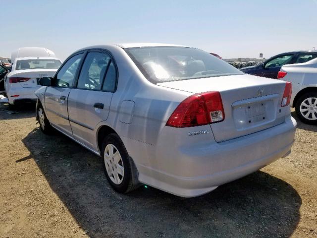 1HGES16394L008174 - 2004 HONDA CIVIC DX V SILVER photo 3