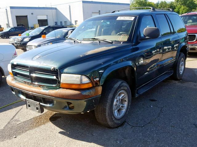 1B4HS28N1YF199039 - 2000 DODGE DURANGO GREEN photo 2