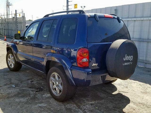 1J8GK58K03W585278 - 2003 JEEP LIBERTY LI BLUE photo 3