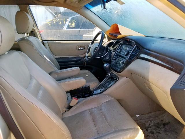 JTEGF21A230097458 - 2003 TOYOTA HIGHLANDER GOLD photo 5