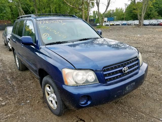 JTEGD21A330071411 - 2003 TOYOTA HIGHLANDER BLUE photo 1