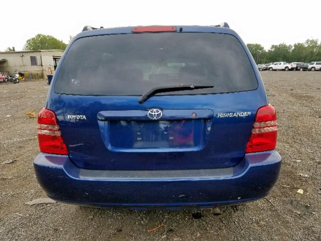 JTEGD21A330071411 - 2003 TOYOTA HIGHLANDER BLUE photo 9