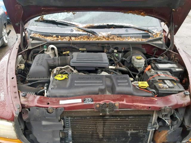 1B7GG2AN4YS661806 - 2000 DODGE DAKOTA QUA BURGUNDY photo 7