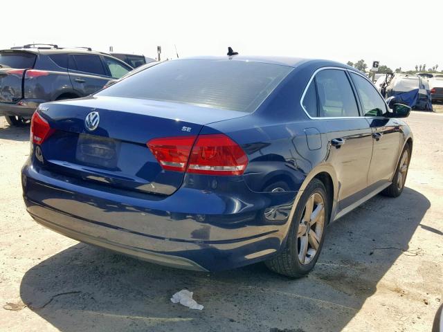 1VWBP7A36DC064440 - 2013 VOLKSWAGEN PASSAT SE BLUE photo 4