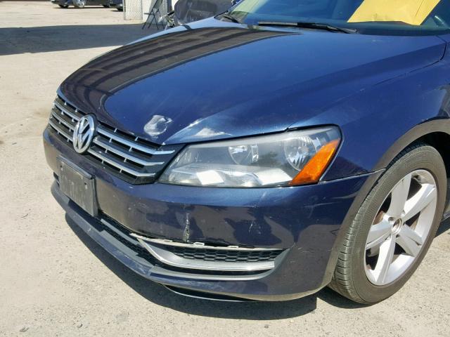 1VWBP7A36DC064440 - 2013 VOLKSWAGEN PASSAT SE BLUE photo 9