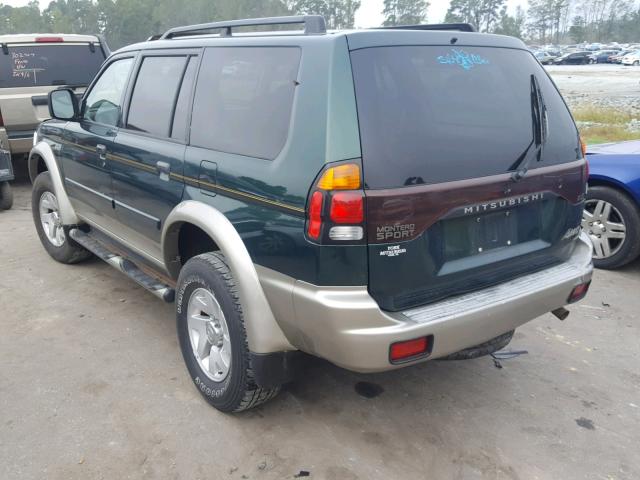 JA4MT31R22J029014 - 2002 MITSUBISHI MONTERO SP GREEN photo 3