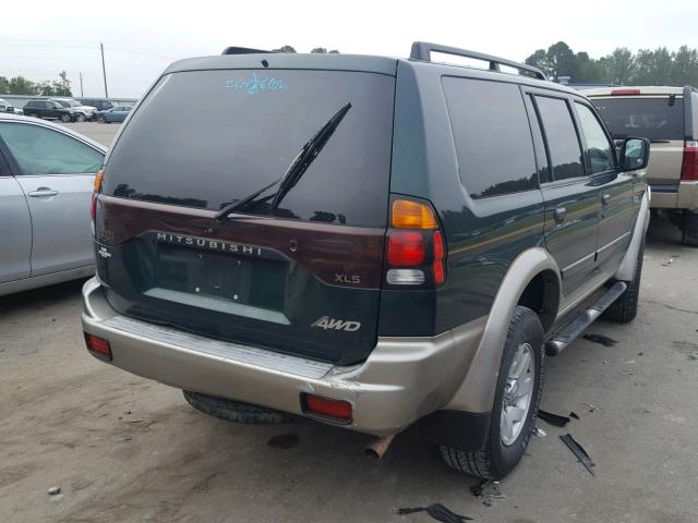 JA4MT31R22J029014 - 2002 MITSUBISHI MONTERO SP GREEN photo 4