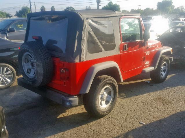 1J4FA39S74P709481 - 2004 JEEP WRANGLER X RED photo 4