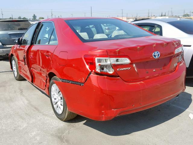 4T1BD1FK9EU108382 - 2014 TOYOTA CAMRY HYBR RED photo 3