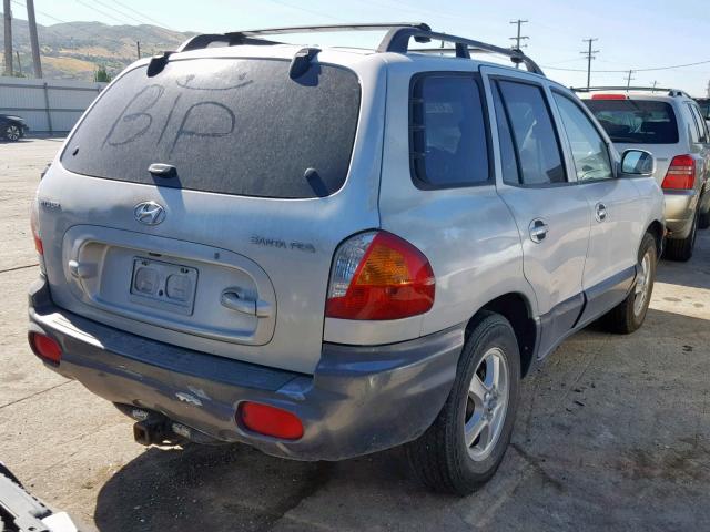 KM8SB12B14U652658 - 2004 HYUNDAI SANTA FE G SILVER photo 4