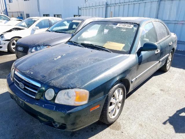 KNAGD128145307162 - 2004 KIA OPTIMA LX GREEN photo 2