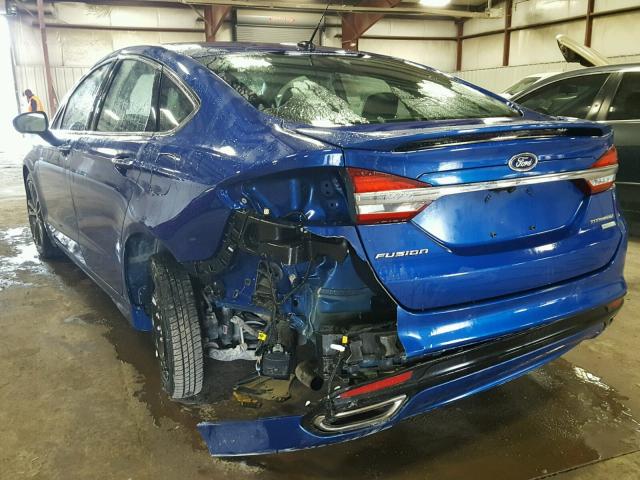 3FA6P0K9XHR119435 - 2017 FORD FUSION TIT BLUE photo 3