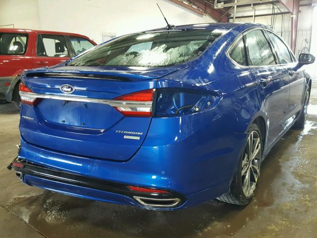 3FA6P0K9XHR119435 - 2017 FORD FUSION TIT BLUE photo 4